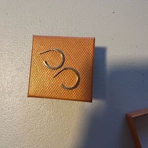 14K Gold Plated Diamond Hoop Earrings